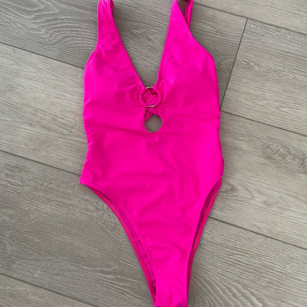 Hot Pink One-Piece Shein Swimsuit